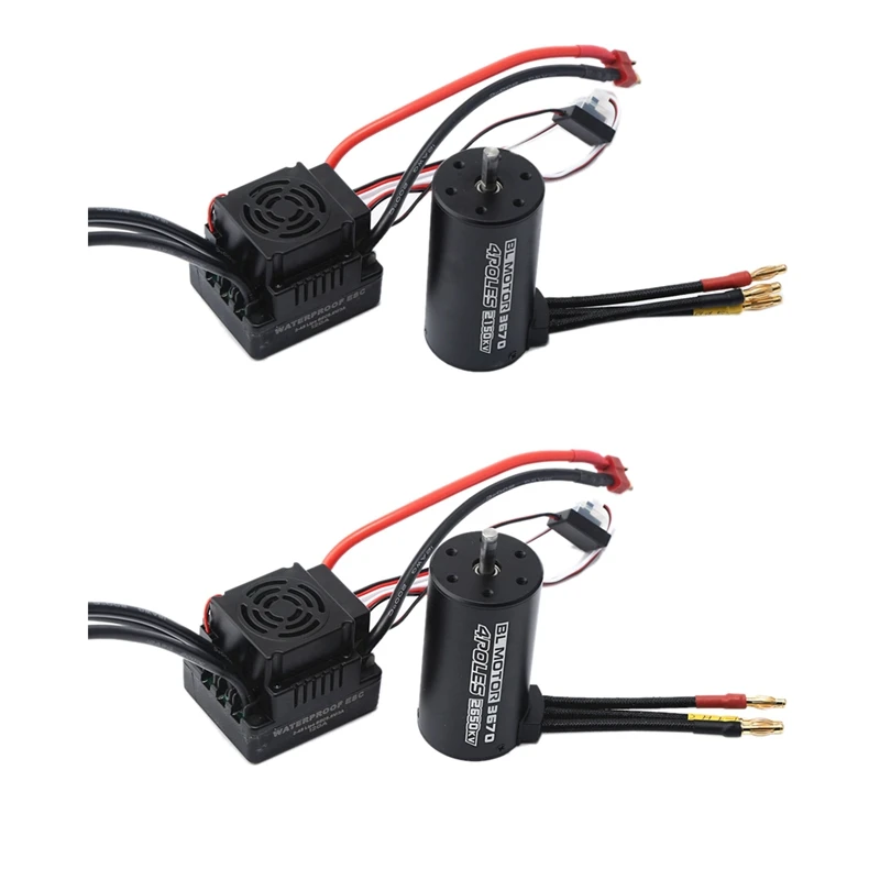 

Waterproof 3670 120A Brushless Motor & ESC Speed Controller Combo Set For 1/8 RC Car Truck