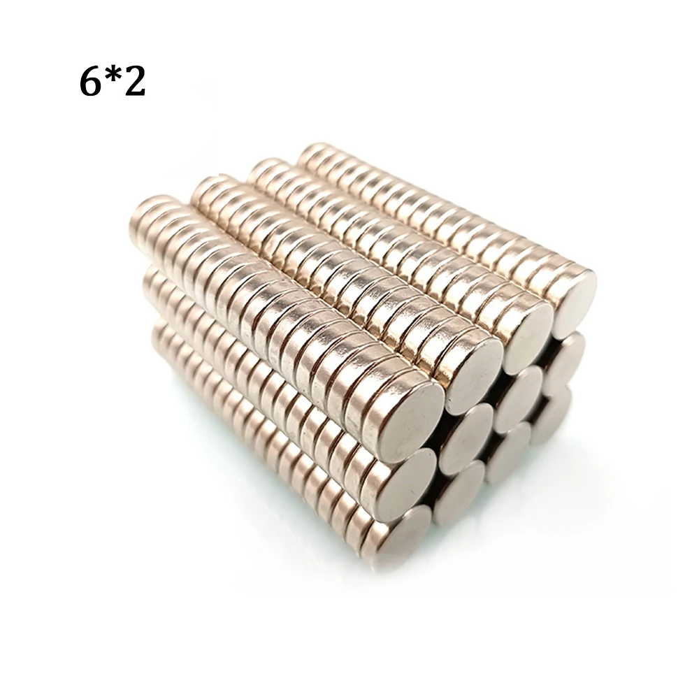 

50-250 Pcs 6x2 mm Super Strong Round Disc Shape Blocks Rare Earth Neodymium Magnets Fridge Crafts For Acoustic Field Electronics