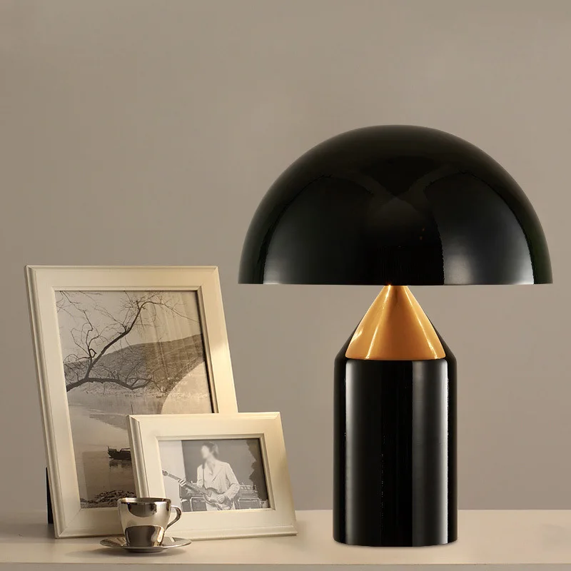 

Nordic Modern Mushroom Table Lamp Living Room Bedroom Bedside Table Lamp Home Decoration Lamp E27 Black Gold White