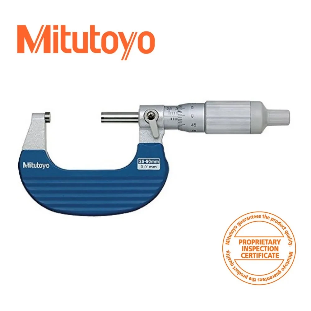 

Mitutoyo 102-702 Ratchet Thimble Micrometer , 25-50mm Range, 0.01mm Graduation, + /-0.002mm Accuracy ,Outside Micromete