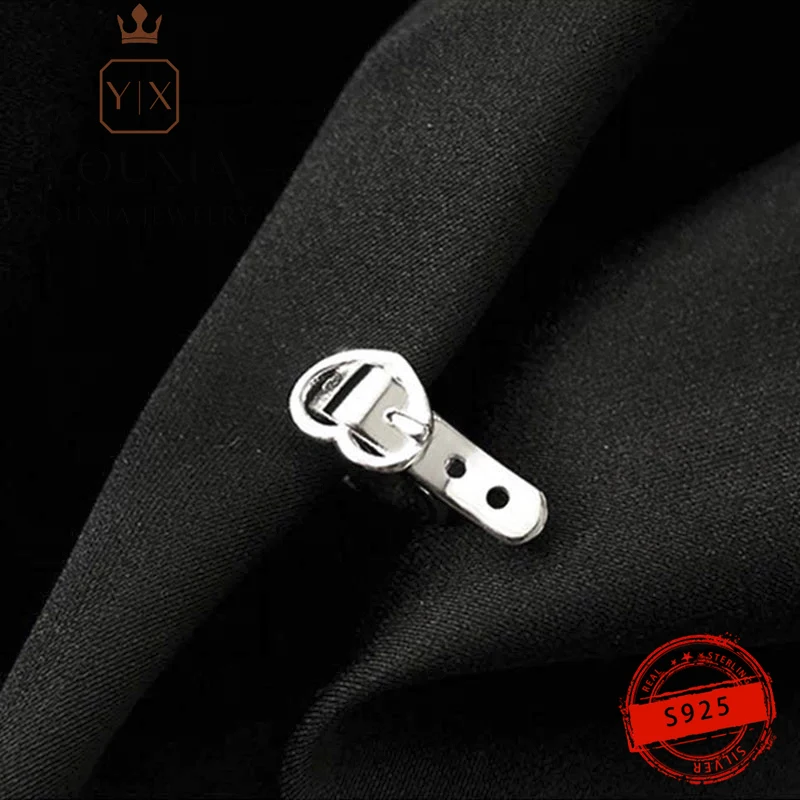 

Модные серьги-клипсы в форме сердца из серебра 925 пробы на заказ 1:1, дизайнерские ремни в стиле панк, индивидуальные непористые ювелирные изд...