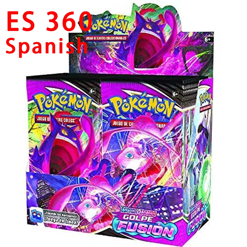 

2022 Newest Spanish Pokemon Cards 360Pcs ES Pokemon TCG: FUSION Dark Ablaze Booster Box Trading Card Game Collection Toy