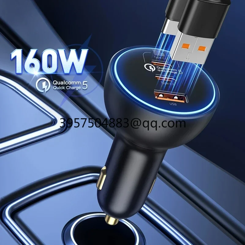 Baseus 160 Вт Автомобильное зарядное устройство QC 5.0 Быстрая зарядка PPS PD3.0 USB Type C