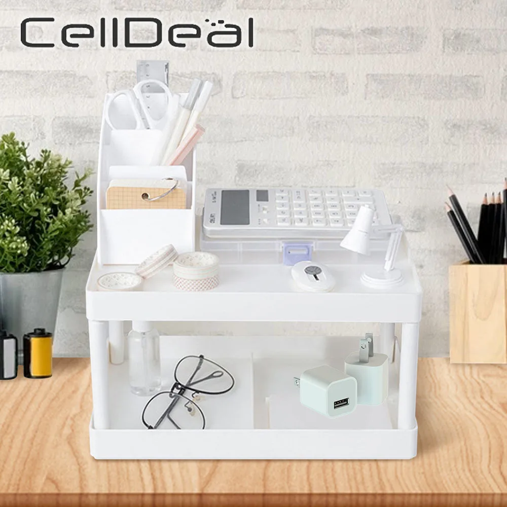 

Multifunctional Shelves Double-layer Storage Shelf Desktop Storage Rack Cosmetic Sundries Organizer Desk Organization Tools