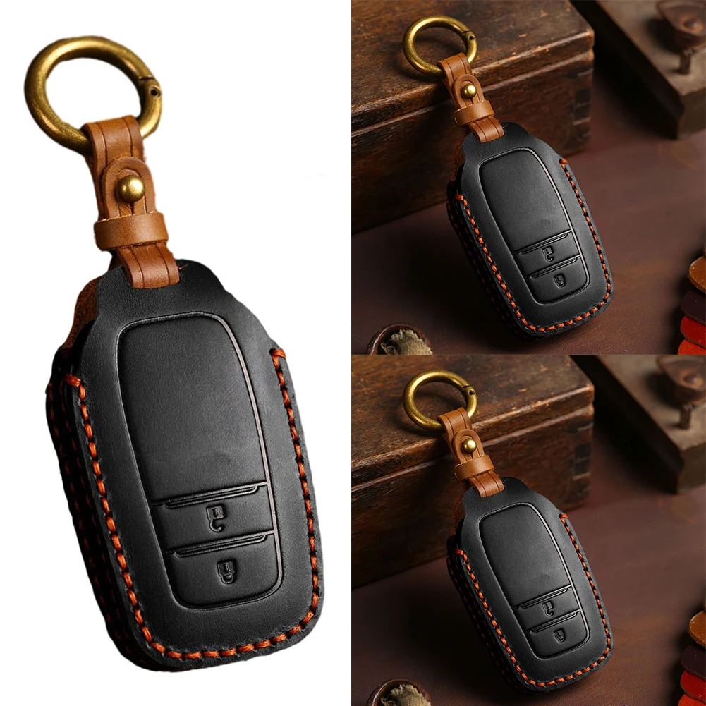 

Leather Car Remote Key Fob Case Cover For Toyota For Camry Hilux For RAV4 Fortuner Key Case Bag Cover Protector Accessories