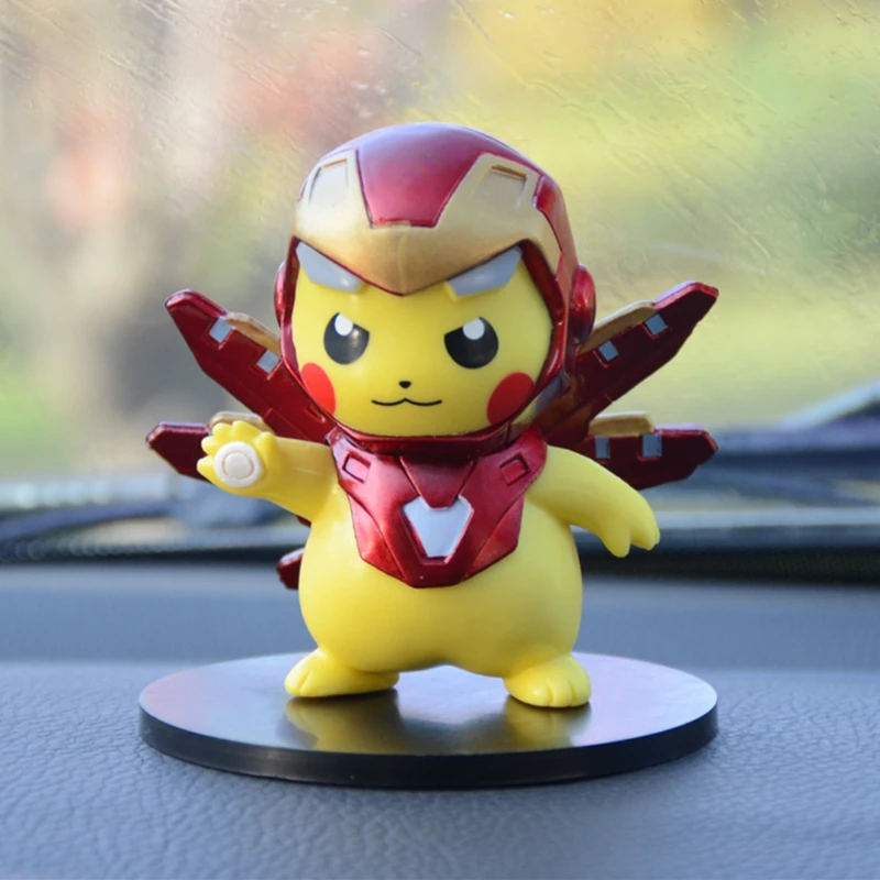 

Anime Pikachu Replacement Captain America Thor Iron Man The Incredible Hulk Thanos Transshipment Pikachu Model Doll Kids Gift
