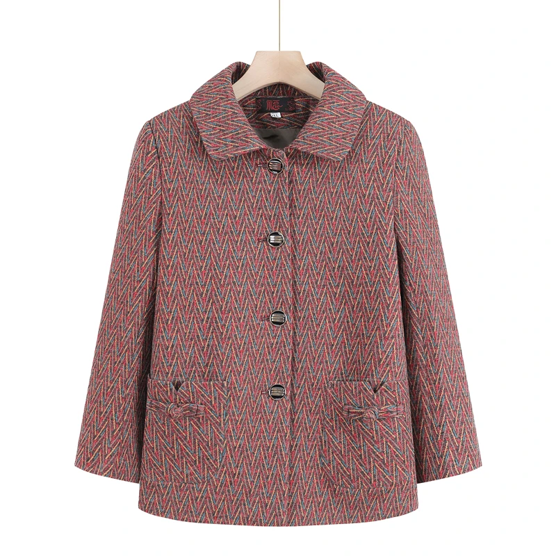 

Casual Coats for Women, Outerwear Jacket, Middle-Aged and Elderly, Mother Tops, 5XL, Spring, Autumn, New, 2023