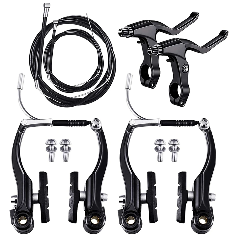 

Complete Mtb Bicycle Mountain Bike Set,V Brake + Outer Cables + Lever + Front&Rear Brake Cable Bike Brake Accessories