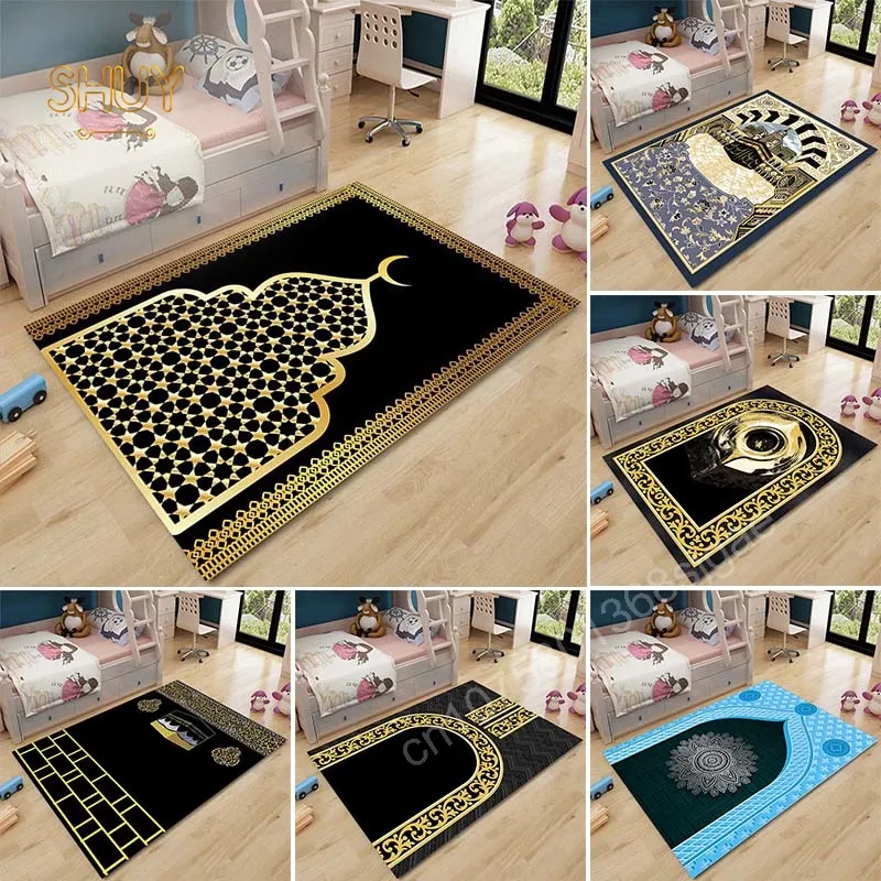 

Islam Festival Carpet for Portable Prayer Muslim Kneeling Mat Living Room Sofa Area Anti-skid Floor Rugs Home Decor Foot Mats