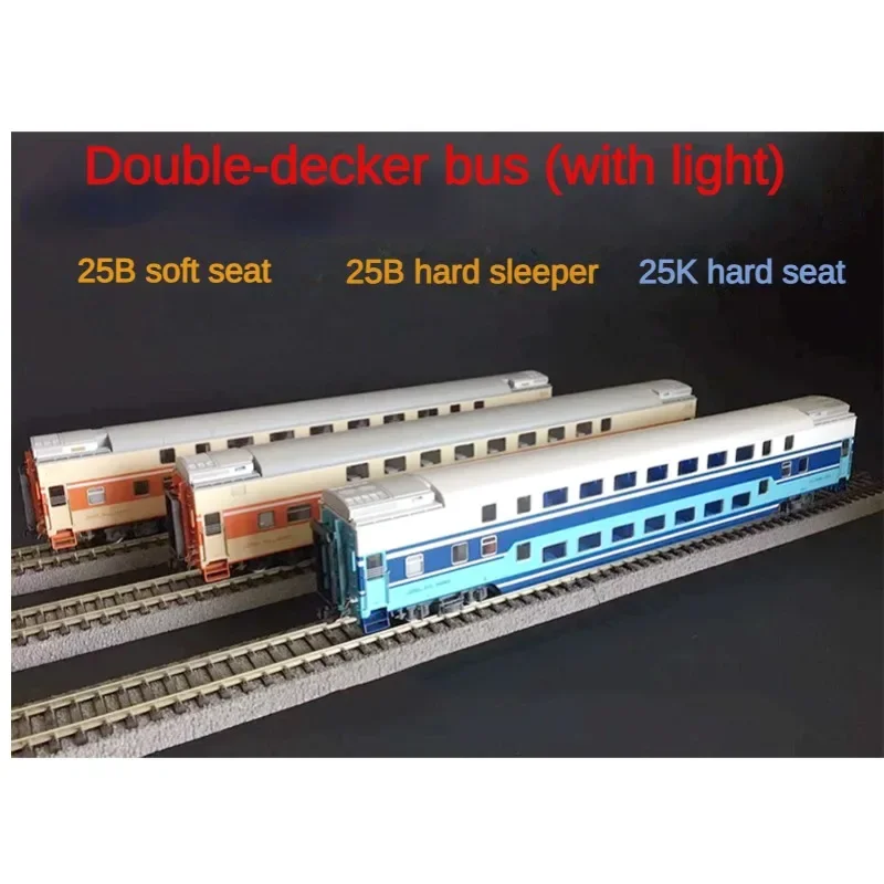 Двухслойная пассажирская каретка с подсветкой модель поезда 25B 25K HO1:87 игрушка в
