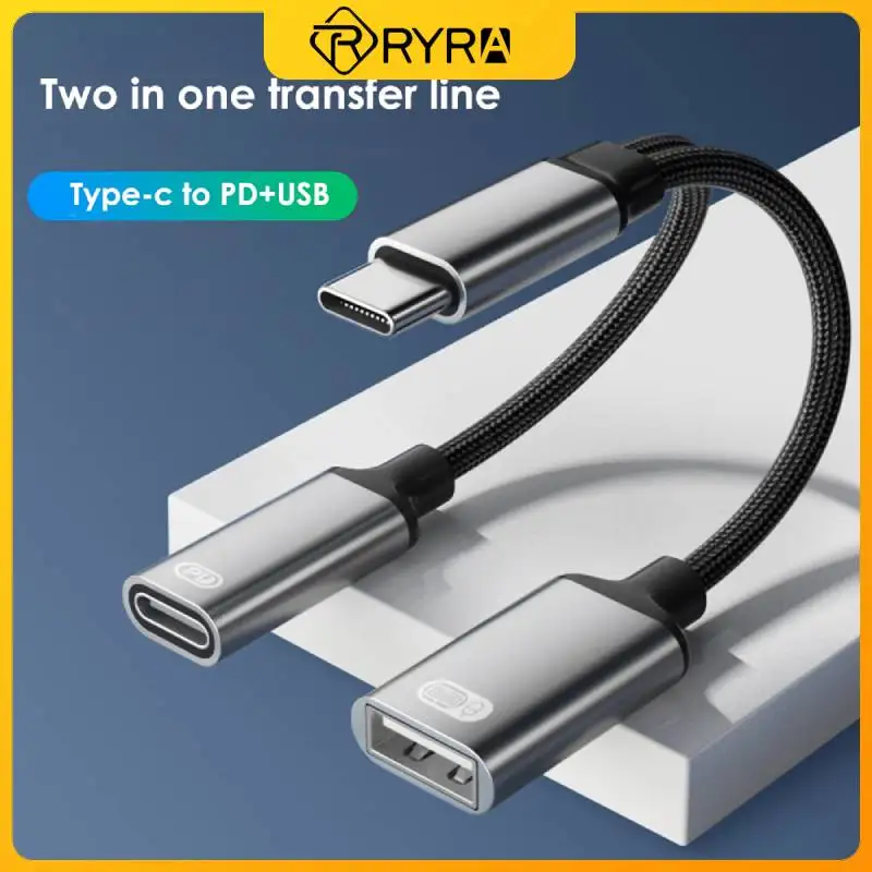 

RYRA 2 в 1 USB C OTG кабель адаптер для телефона Тип C к USB A адаптер с PD зарядным портом для Samsung Huawei Xiaomi телефон ноутбук