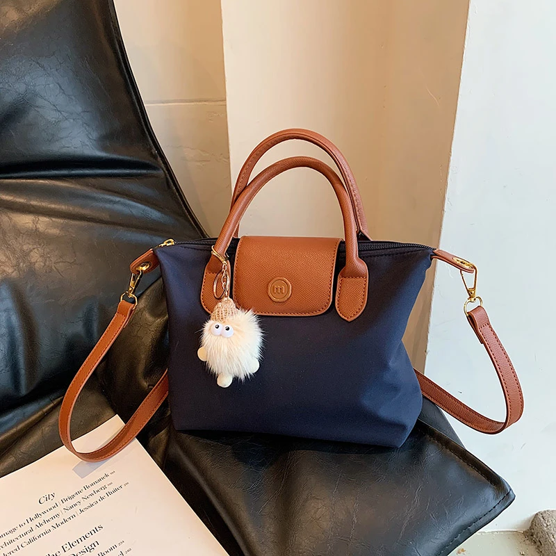 

Canvas Women's Bag Splicing Color Handbag High Capacity Shoulder Bag High-quality Messenger Bags for Women New Versatile Satchel