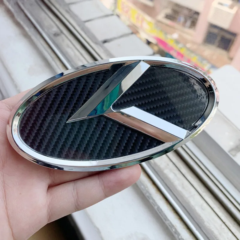 

11/13cm 3D K Logo Car Front Hood Rear Trunk Emblem Badge Stickers for Sportage Sorento Optima Forte Rio Stinger K5 1pcs
