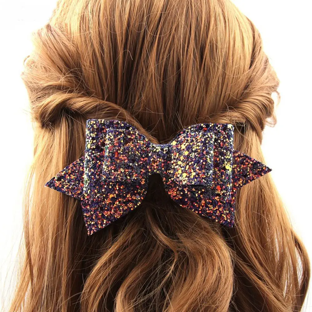 

1pc Barrettes Baby Fashion Sequin Bows Hairpins with Girls Boutique Bow-knot Glitter Hair Clips Hair Accessories Women Headwear