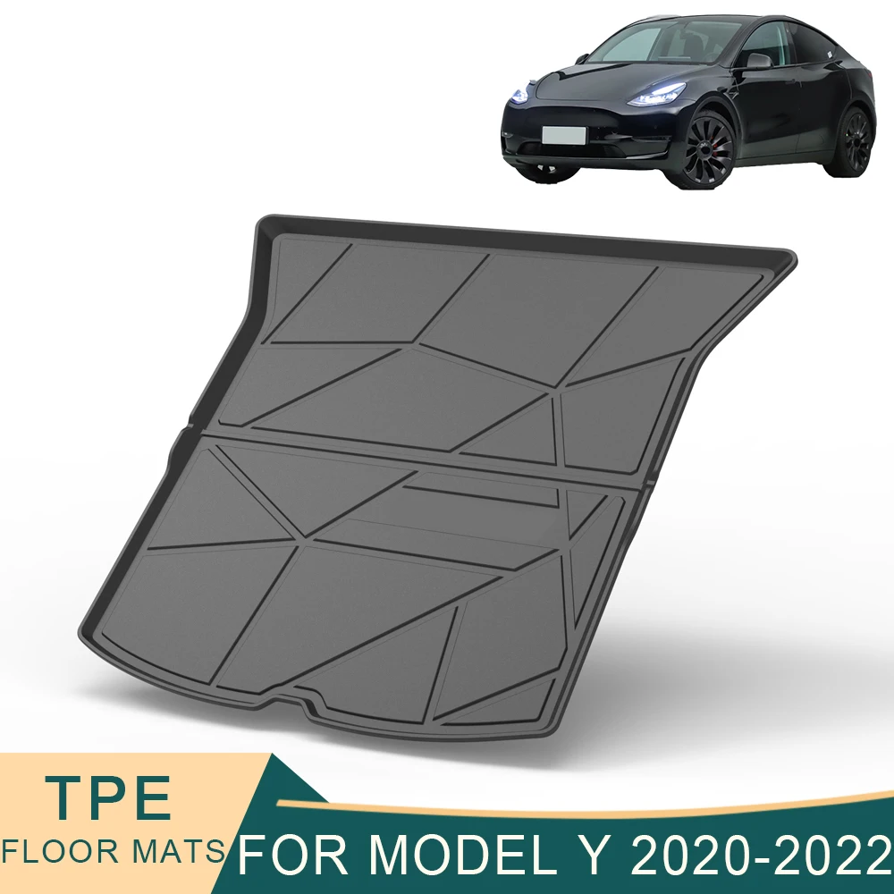 

For Tesla Model Y 2019-2020 Cargo Liner All-Weather TPE Non-slip Trunk Mats Waterproof Boot Tray Upper Back Trunk Carpet