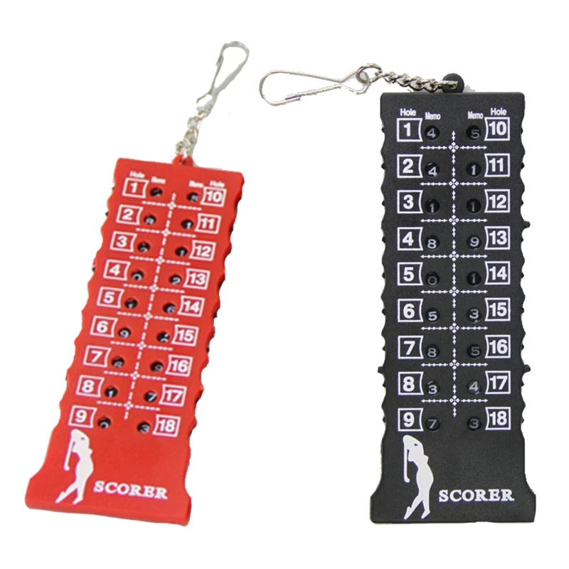 

18 Holes Golf Score Counter, Golf Stroke Card Counter with Keychain, Scoring Golf Shot Count Stroke Putt Score Counter