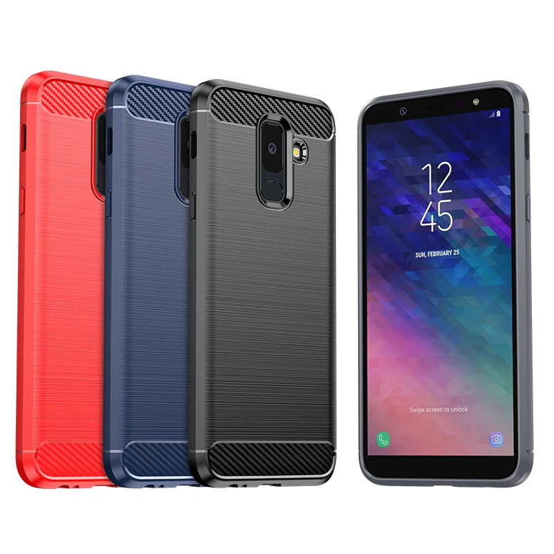 

for Samsung Galaxy A9 Star Lite A8 A6 Plus 2018 A60 M40 A6S Brushed Carbon Fiber Texture Soft Flexible TPU Shockproof Case