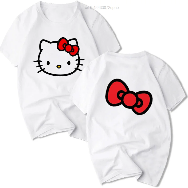 Женская футболка с коротким рукавом и принтом Hello Kitty Y2k |