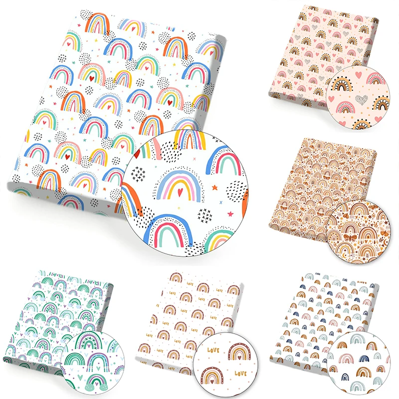 Полиэфирная хлопчатобумажная ткань By The Meter тканевый лист с радужным принтом