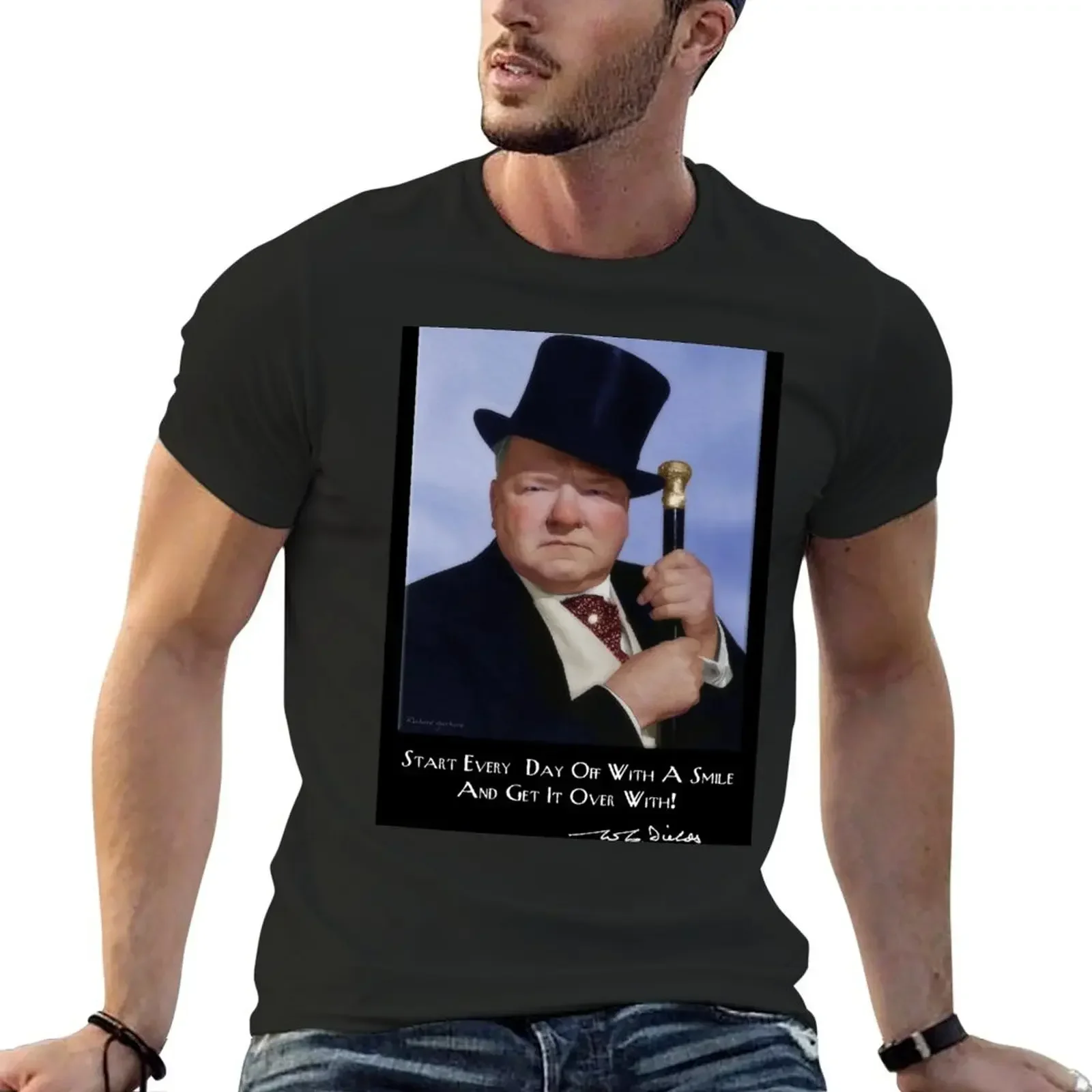 Футболка W. C. Fields футболка с рисунком тяжелого веса на заказ рубашка облегающие