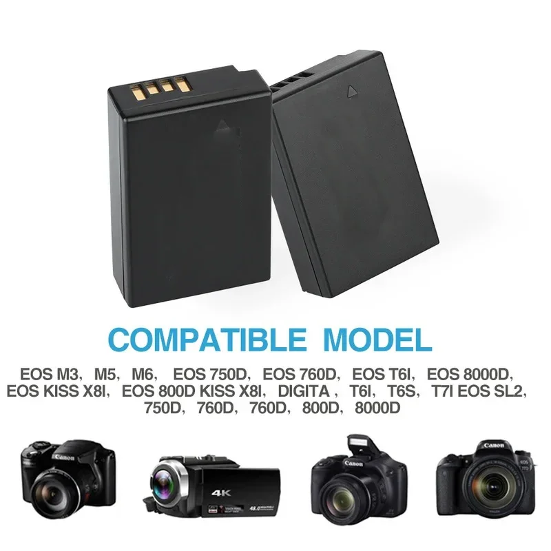 LPE17 DuraPro LP E17 Аккумулятор + светодиодное зарядное устройство с кабелем для Canon EOS