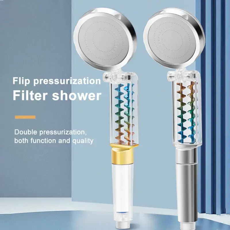 

New Shower Head SPA With Turbo Propeller Watering High Pressure With Filter Bathroom Accessories Handheld Sprayer Nozzle