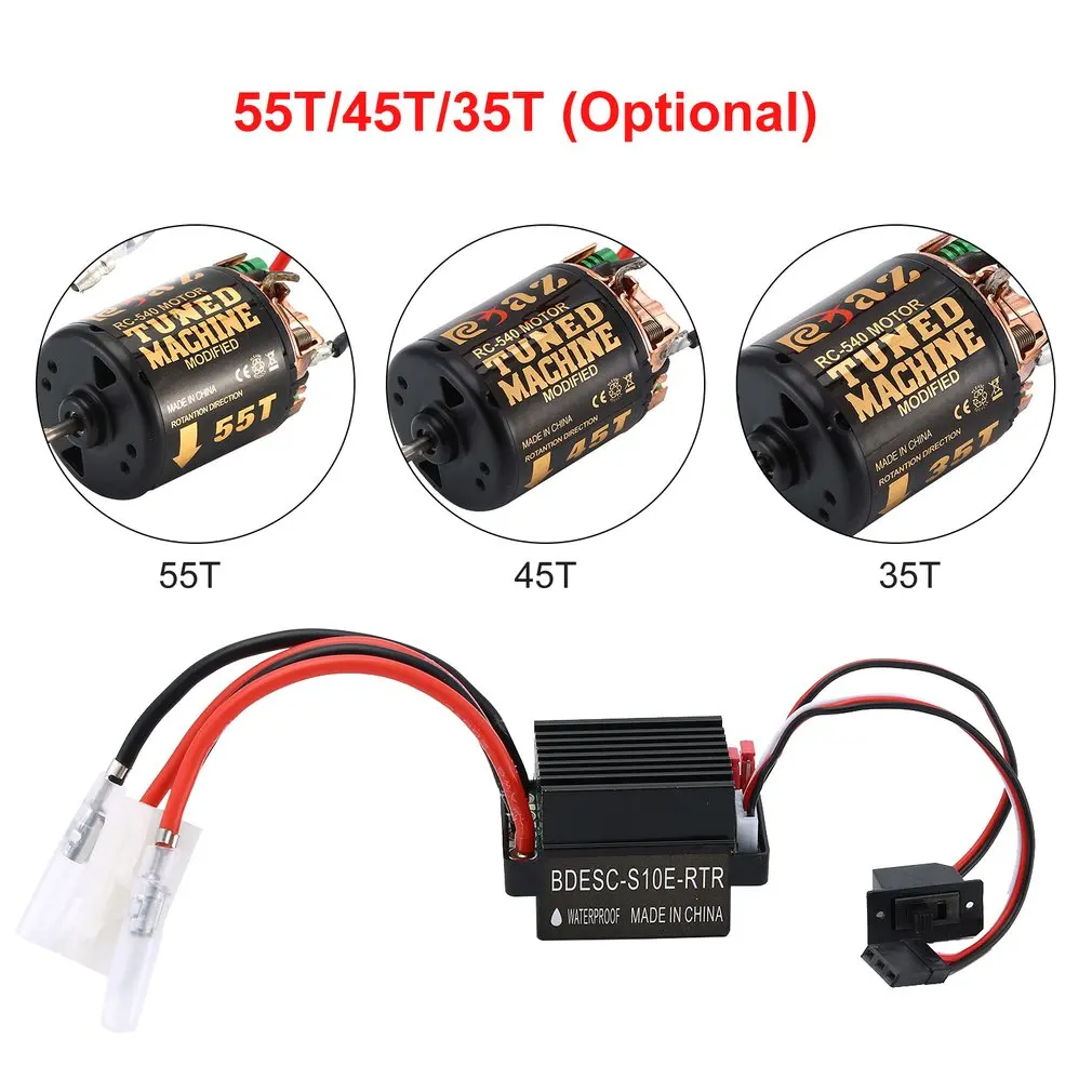

RC 540 35T 45T 55T Brushed Motor With 320 Speed Controller Waterproof ESC for RC Car Rock Crawler Axial SCX10 Model Parts