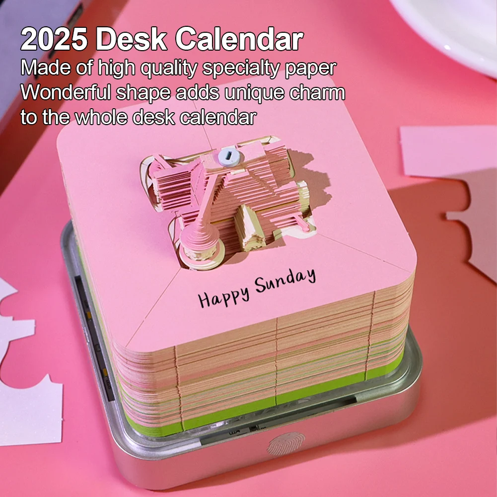 Настольный 3D-календарь 2025 календарь с фотографиями резьбой по бумаге