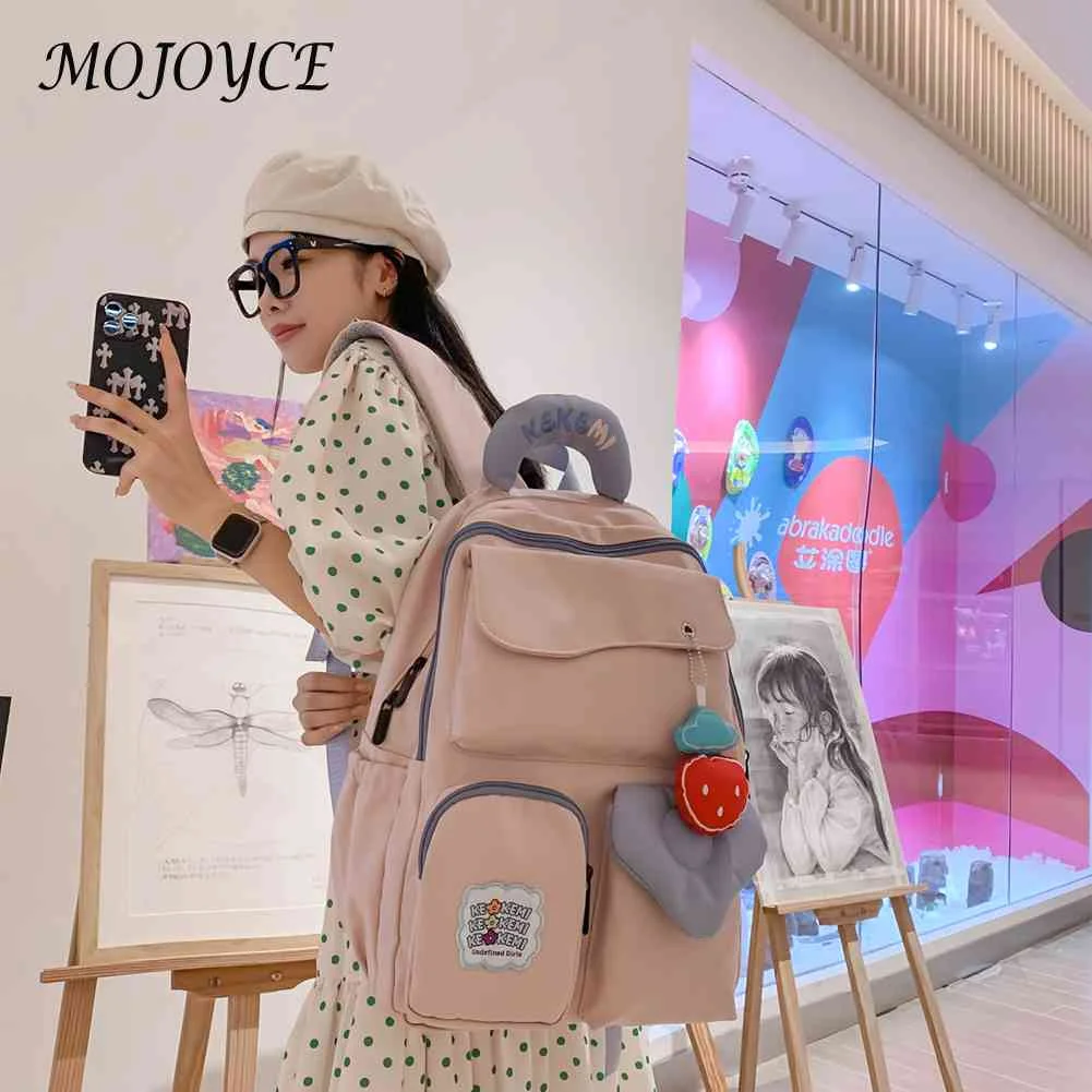 

Casual School Backpacks Hit Color Backpacks for Students Big Capacity Book Daypacks Portable for College for Boy Girls