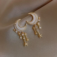 2022 new fashion simple star moon earrings all match ear lines jewelry gifts tassel chain earrings fashion jewelry wedding gifts
