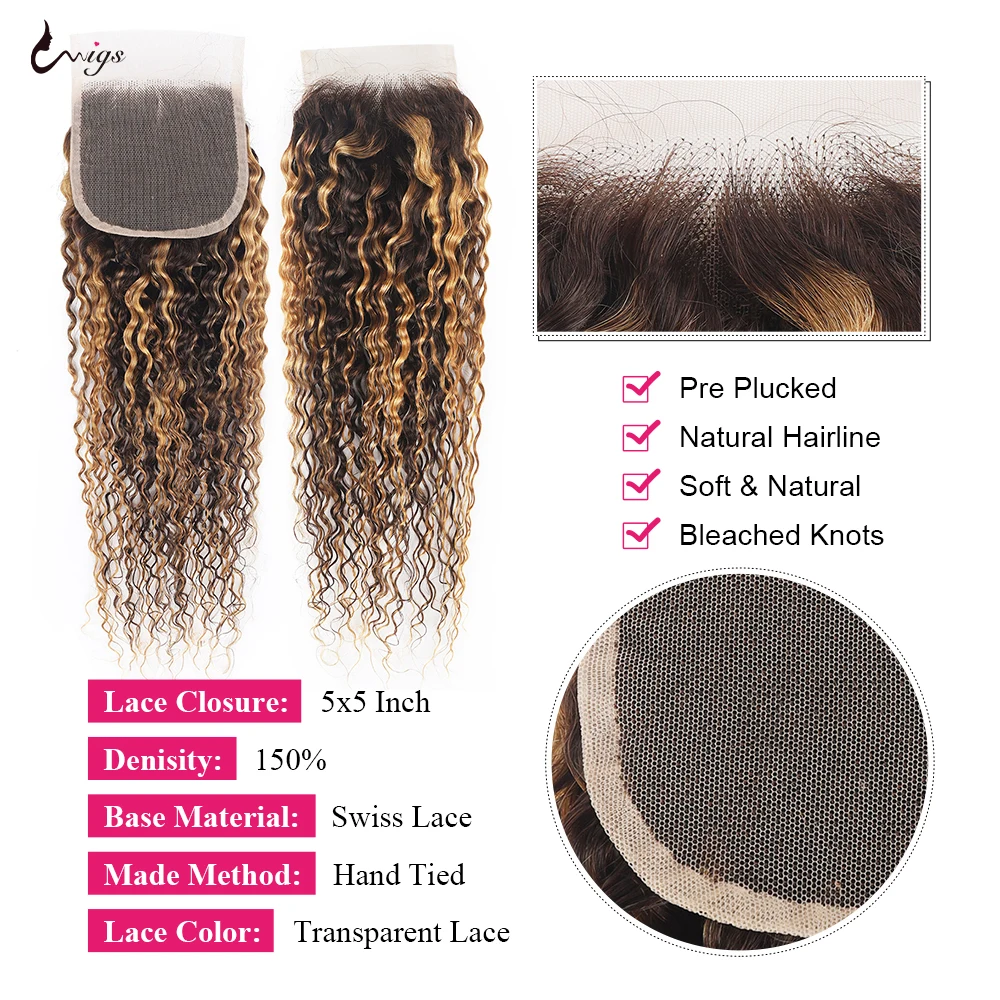 Кудряпряди человеческие волосы с застежкой 5 Х5 дюймов |