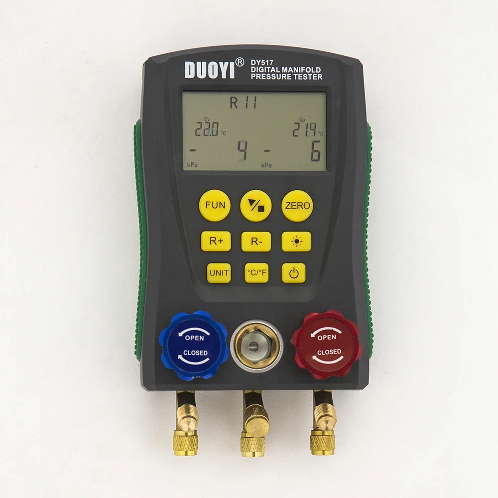 DY517 Цифровой манометр хладагента HVAC Вакуумное давление Температура Тест утечки