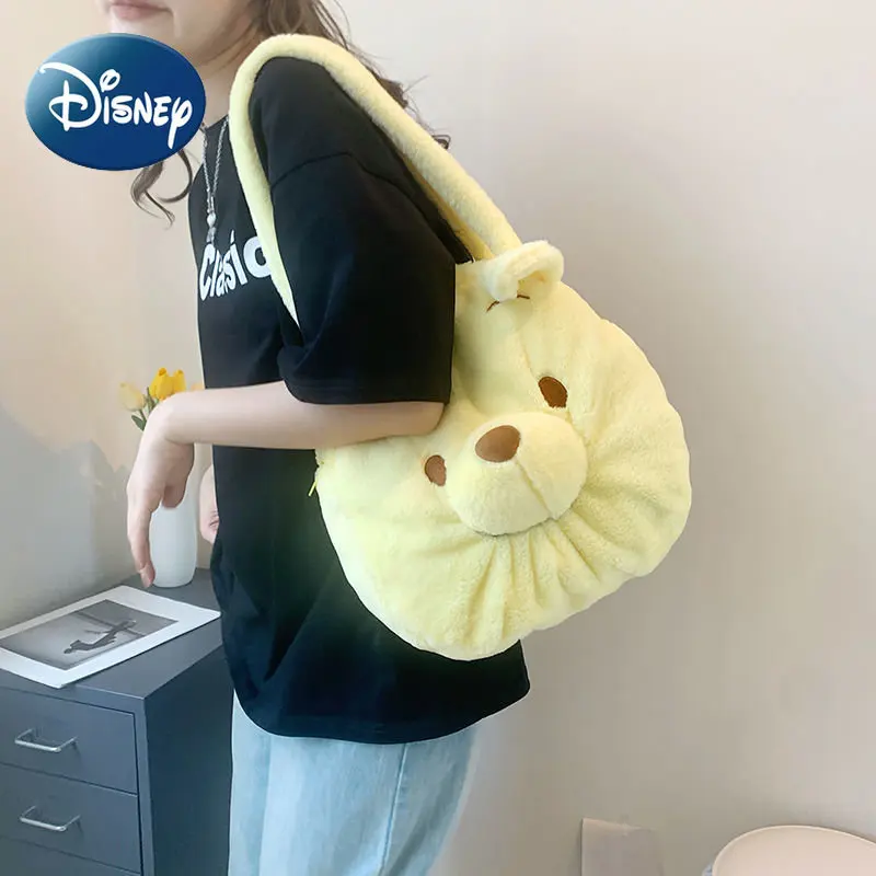 Disney Pooh Bear Crossbody Bag for Female Cute Casual Large Capacity Shoulder Bag Purses and Handbags
