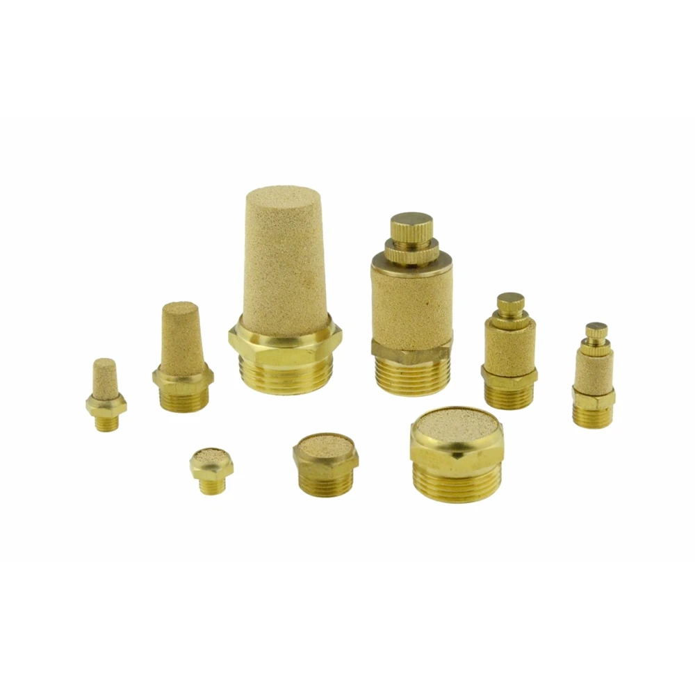 

Brass Pneumatic Exhaust Muffler Silencer M5 M6 M8 1/8 1/4 3/8 1/2 3/4 1 BSP Male Thread For Air Noise Adjustable Valve Fitting