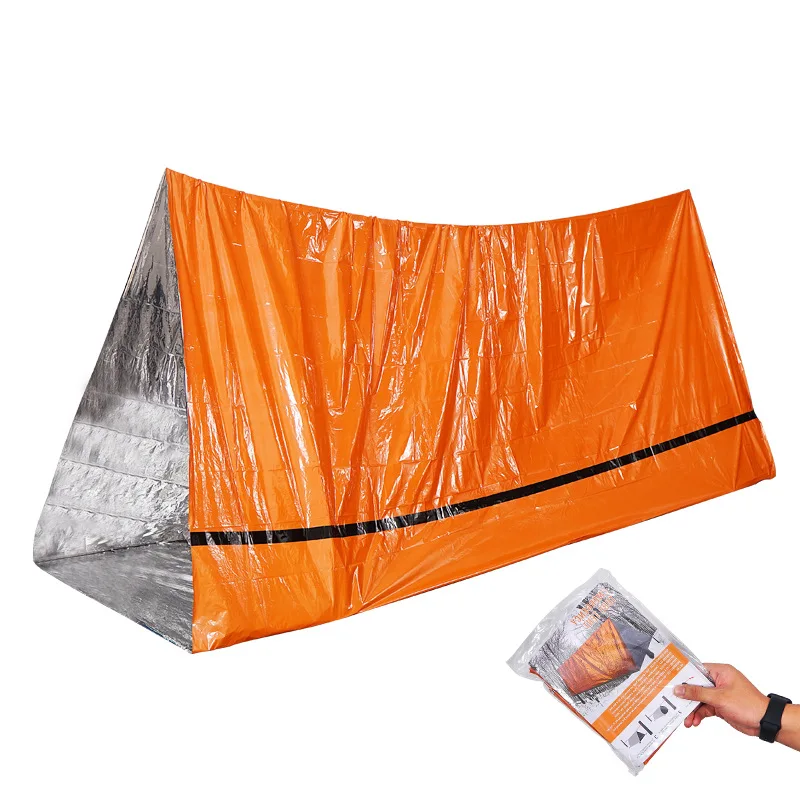 

Emergency Blanket Tent Outdoor Survival First Aid Military Rescue Kit Windproof Waterproof Foil Thermal Tent for Camping Hiking