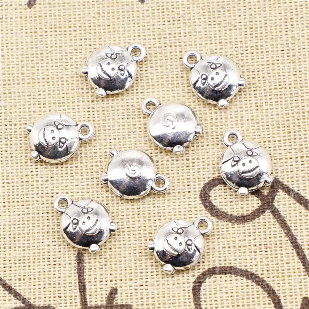 

Pig Charm Car Pendant Crafts Accessories 10X14mm Antique Silver Color 10 Pieces