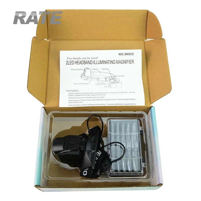 Фото Многофункциональные хирургические стоматологические лупы 1.0x~6.0x с 2 LED-подсветками и 5 сменными линзами №5