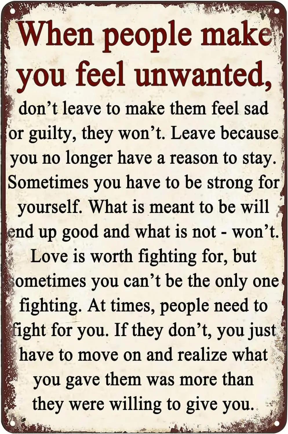 Когда люди Mke You Feel Unwnted nsponl Quote Vntge Metl Tn Sgns для дома Lvng Room Mn Cve Office Porch Grge Cfe Br Club Wll De