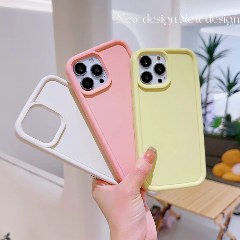 

Cute Skin Feel Liquid Silicone Photo Frame Shockproof Case For iPhone 14 13 12 11 Pro XS Max XR X Soft Back Cover For iPhone 14