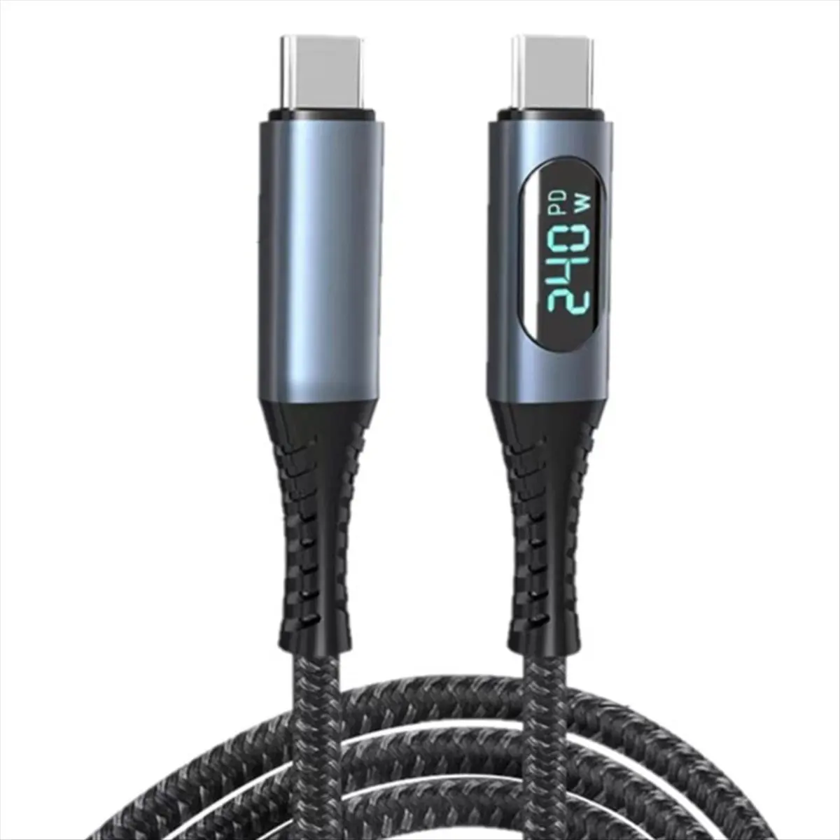 Фото Акция! Кабель USB-C с LED-дисплеем, поддержка видео 8K, 40 Гбит/с, зарядка 240 Вт №2