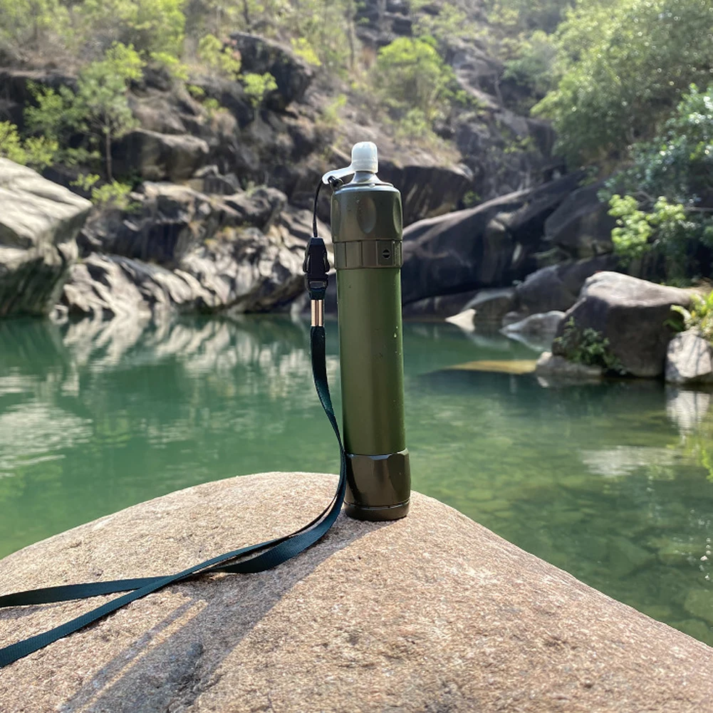 

Camping Emergency Survival Water Filter Straw Flushable Water Purification Straw Hiking Mountaineering Physical Water Purifier