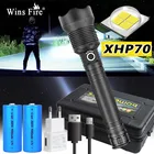 Самый мощный XHP50 XHP70 светодиодный фонарик, Usb Перезаряжаемый фонарик, портативный фонарь, тактический фонарь с батареей 18650 или 26650