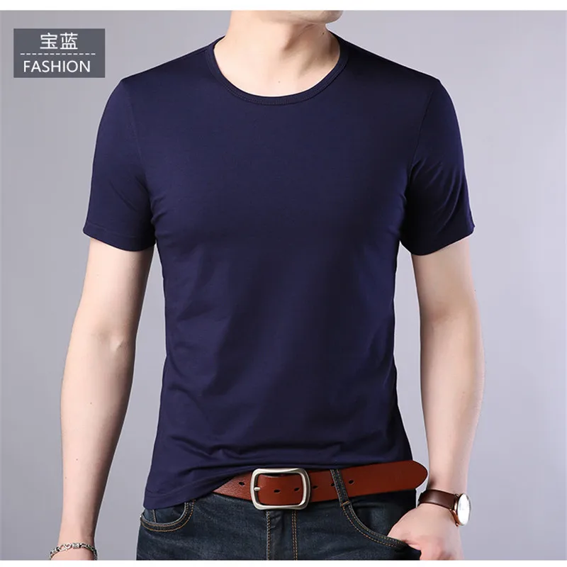 

2590-R-Short-sleeved t-shirt men's 1 summer new trend Korean version of the cotton spring men's round neck half-sleeved clothes