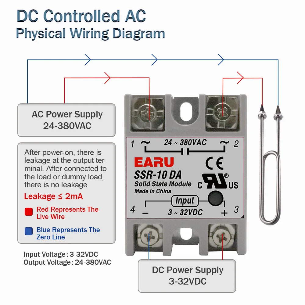 SSR-25DA SSR-40DA SSR-40AA SSR-40DD SSR 10A 25A 40A 60A 80A 100A DD DA AA Solid State Relay Module for PID Temperature Control - купить по