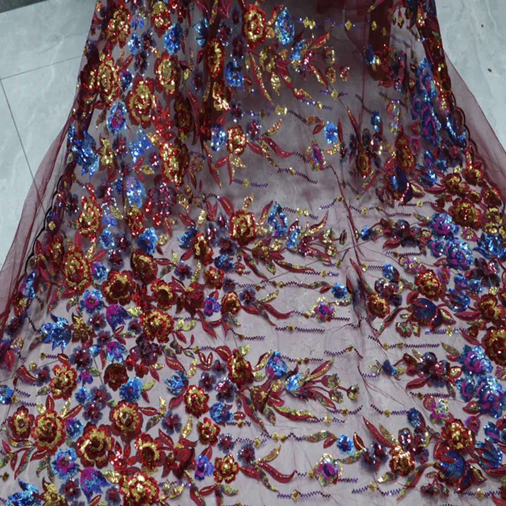 

Tulle Lace Fabric 5yards 2022 High Quality French Lace Fabric African Lace Fabric Sequin Nigerian Fabric Wedding Dress