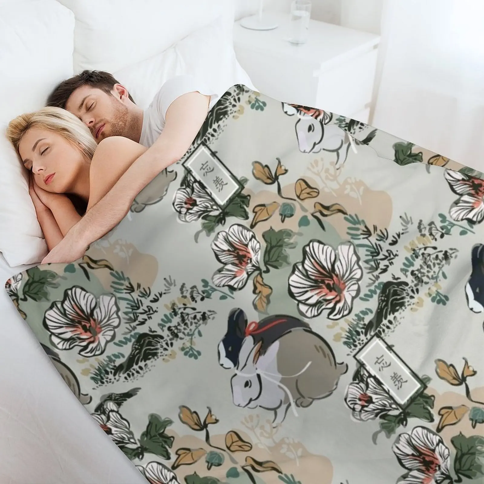 WangXian [БЕСШОВНОЕ ТРАДИЦИОНАЛЬНОЕ] Плед Детское милое одеяло с одним ворсом