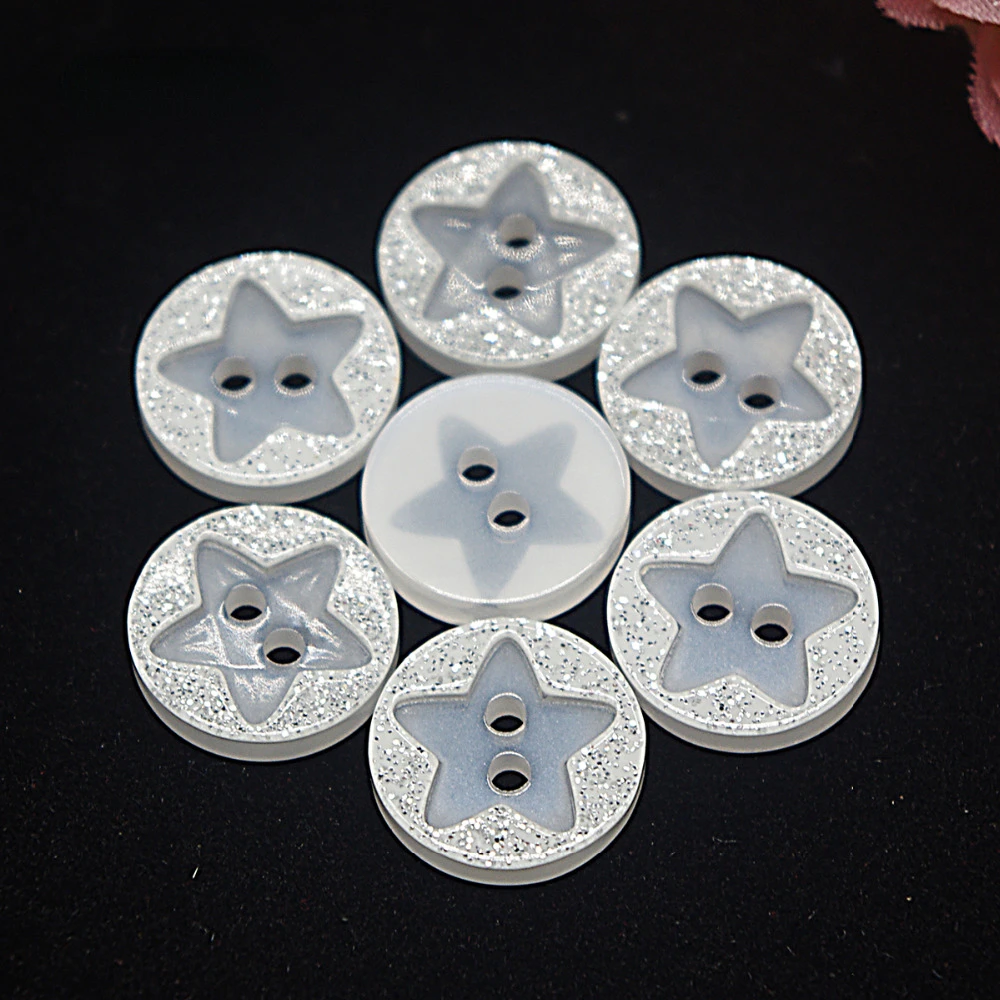 

50pcs Resin Sewing Buttons Scrapbooking Round Star Two Holes 12.5mm Dia. Costura Botones decorate bottoni botoes