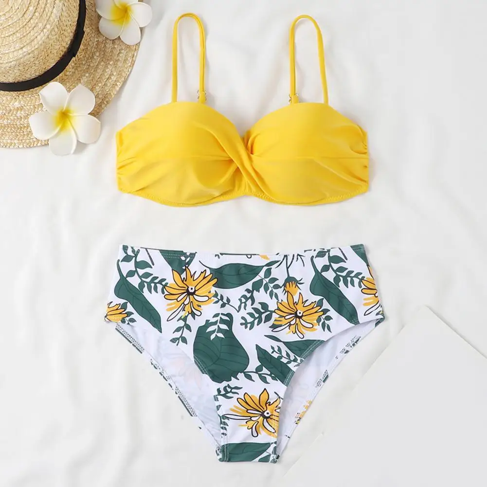 

Очаровательный комплект бикини с пряжкой сзади, дышащий летний купальник, женский бюстгальтер с перекрестными лямками, Трусики с высокой т...