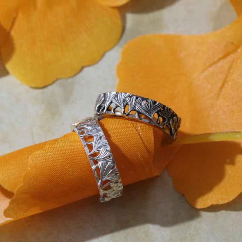 Buyee 925 пробы серебряные парные кольца наборы красивые пряничные листья милые на