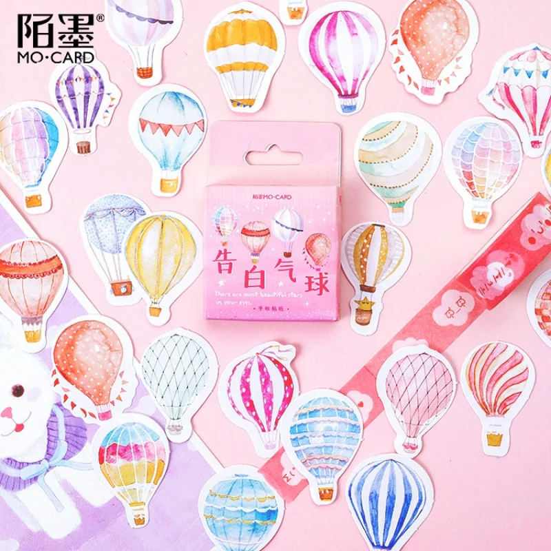 

Decor 45pcs/pack Love Story Balloon Diary Stickers Kawaii Diy Scrapbooking Decoration Stationery Sticker Supplies